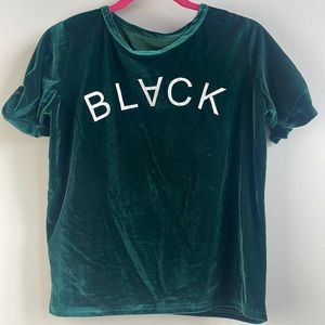 Emerald velvet top